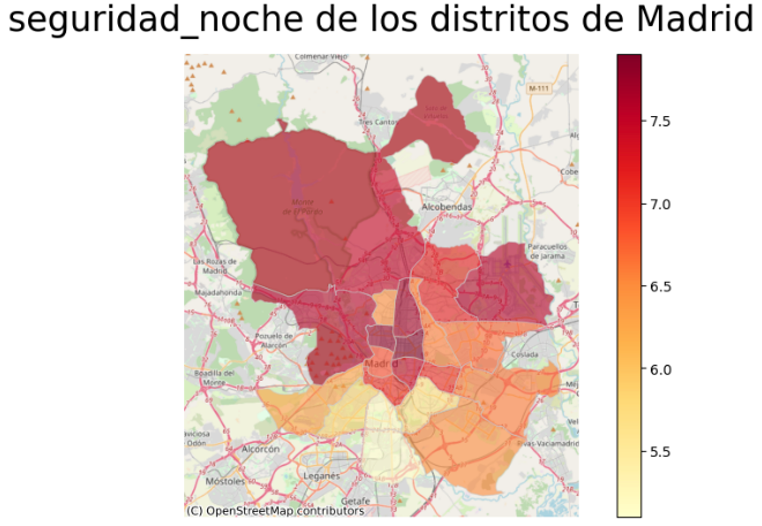Seguridad noche de los distritos de Madrid